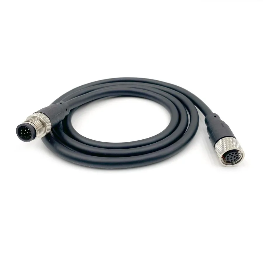 Датчик 1 Meter M12 12 Pin Connector Cable Male Female IP67 PVC 30V AWG263.28ft — фото лота 1