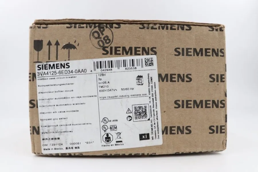 Автоматический выключатель Siemens 3VA4125-6ED34-0AA0 3 Pole 25 Amp Volt 65kA Bo