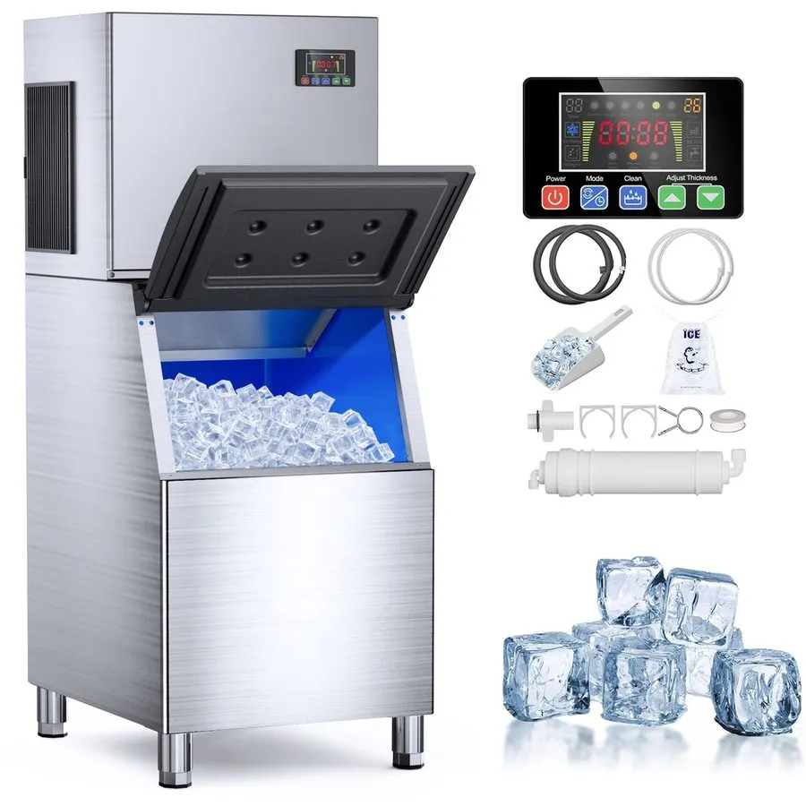 Льдогенератор Ginkman Commercial 110V 1200W Freestanding Ice Maker 550LBS/24H wi