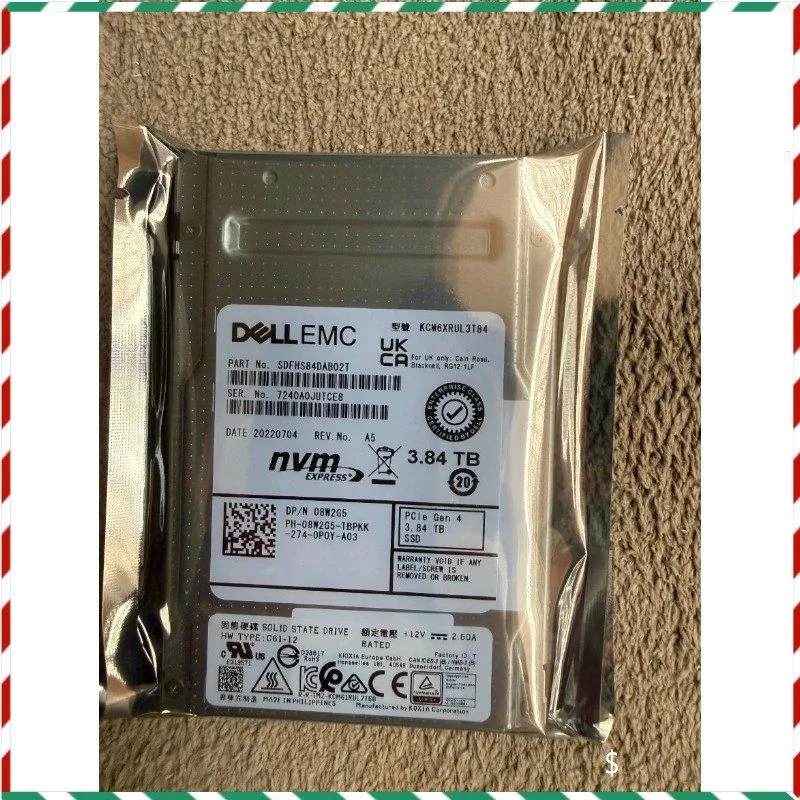 SSD-накопитель KIOXIA KCM6XRUL3T84 3.84TB Kioxia CM6-R SDFHS84GEB02T PCIe 4.0 U.