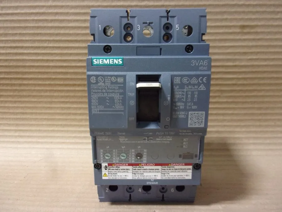 Автоматический выключатель 3VA6115-6HL31-0AA0 Siemens 150A 600V 3-Pole 3VA6 Mold