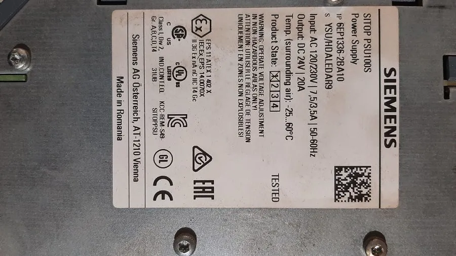 Блок питания Siemens 6EP13332BA20 SITOP PSU100S Power Supply 24VDC 5A