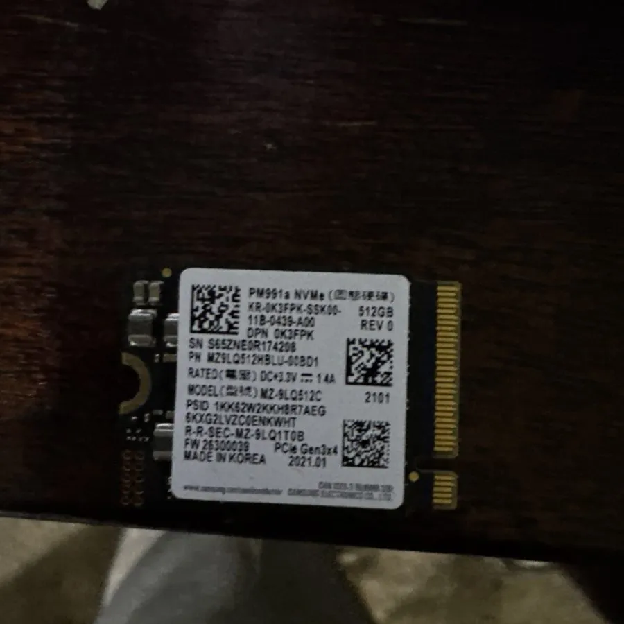 SSD-накопитель SAMSUNG PM991 256GB SSD M.2 2230 PCIE 3.0 X4 NVME SSD BLACK