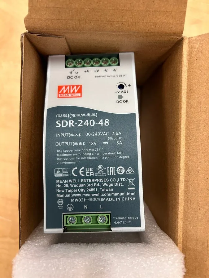 Блок питания SDR-240-48 Single Output Industrial Power Supply 240W 48V DIN Rail