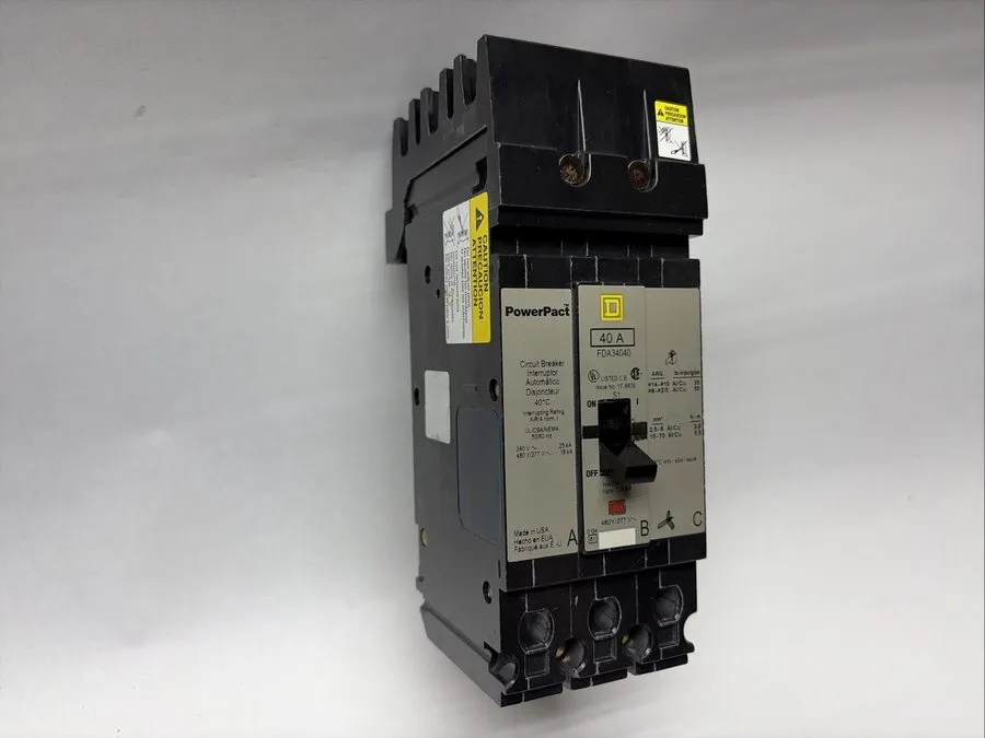 Автоматический выключатель Square D FDA34040 3P 480V 40A PowerPact I-line Circui — фото лота 2