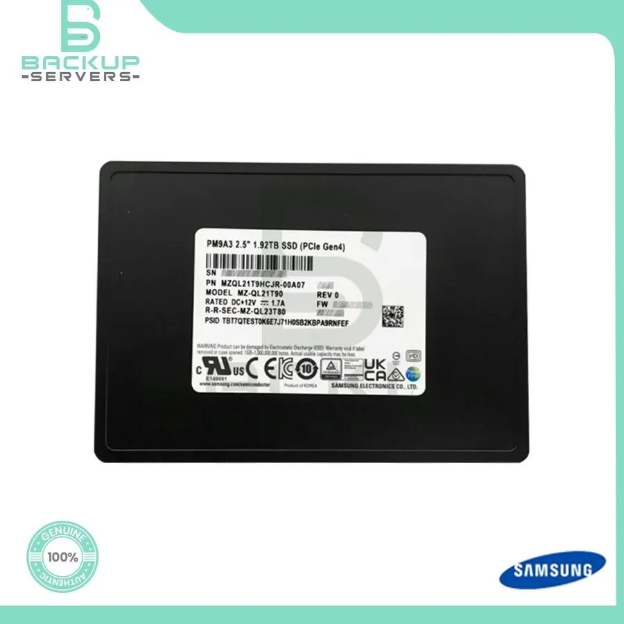 SSD-накопитель Samsung PM9A3 1.92TB U.2 SSD PCIE 4.0 NVME MZ-QL21T90 MZQL21T9HCJ
