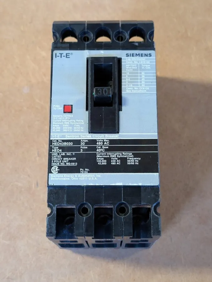 Автоматический выключатель Siemens HED43B030 Sentron Series Circuit Breaker 30A