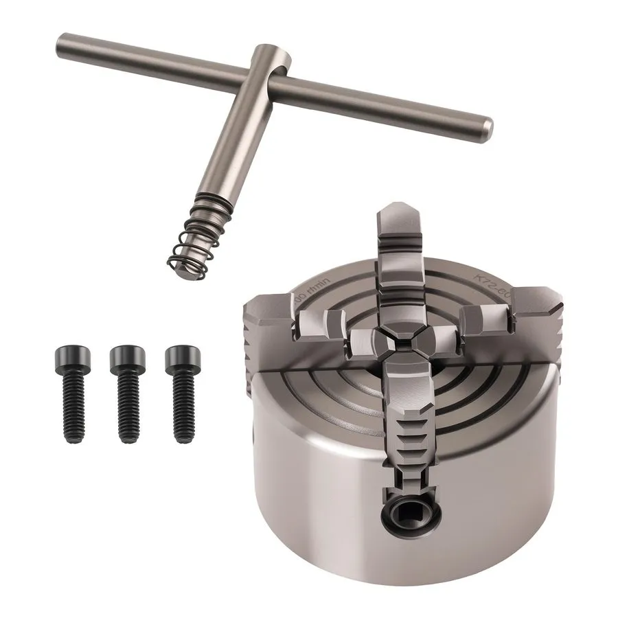 Режущий инструмент K72-80 Self Centering 4 Jaw Lathe Chuck 80mm Metal HT300 Cast