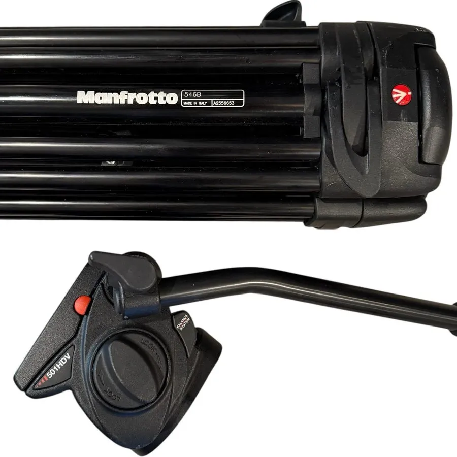 Оборудование видеонаблюдения Manfrotto 546B Aluminum Video Tripod With 501HDV Vi