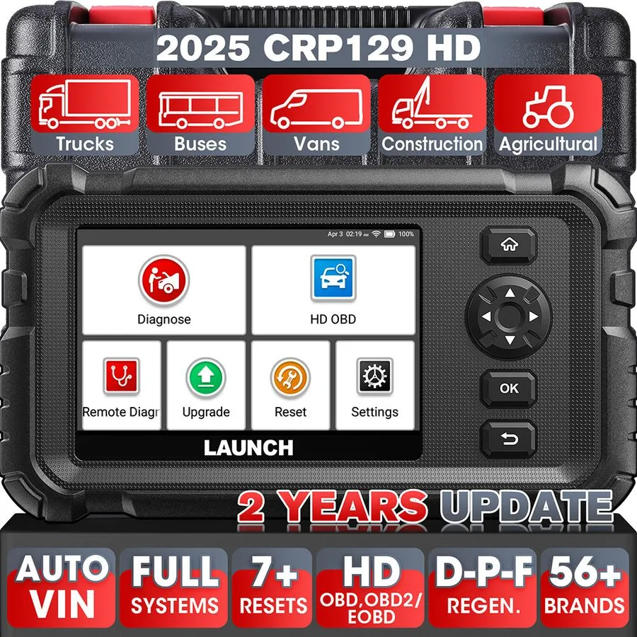 Диагностический сканер LAUNCH CRP129HD Heavy Duty Truck Diesel Scanner Diagnosti — фото лота 1
