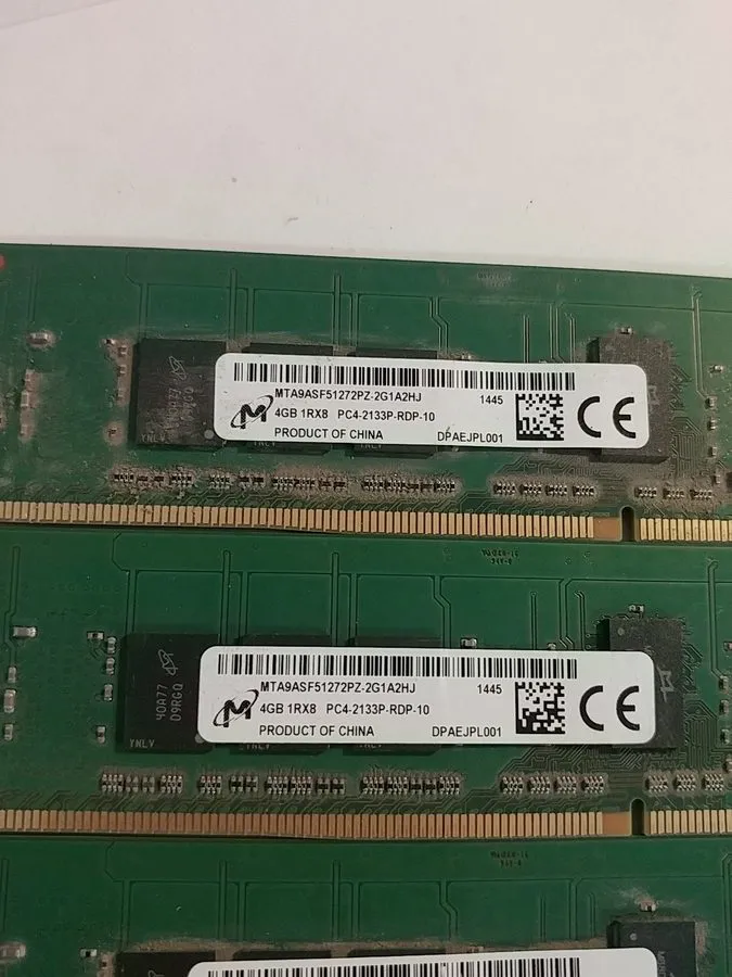 Модуль памяти Micron 4GB 1RX8 PC4-2133P-RDP-10 ECC REG RAM P/N: MTA9ASF51272PZ-2 — фото лота 1