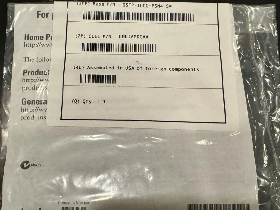 Трансивер Cisco QSFP-100G-PSM4-S= 100Gbps QSFP Transceiver Module P/N 10-3144-01 — фото лота 1
