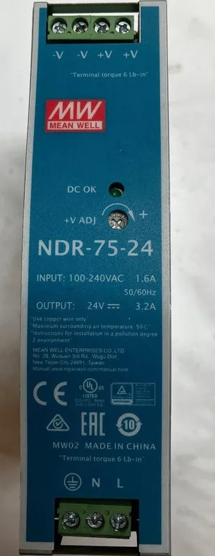 Блок питания Mean Well NDR-75-24 75W 24V 3.2A DIN Rail Power Supply 100-240VAC — фото лота 1