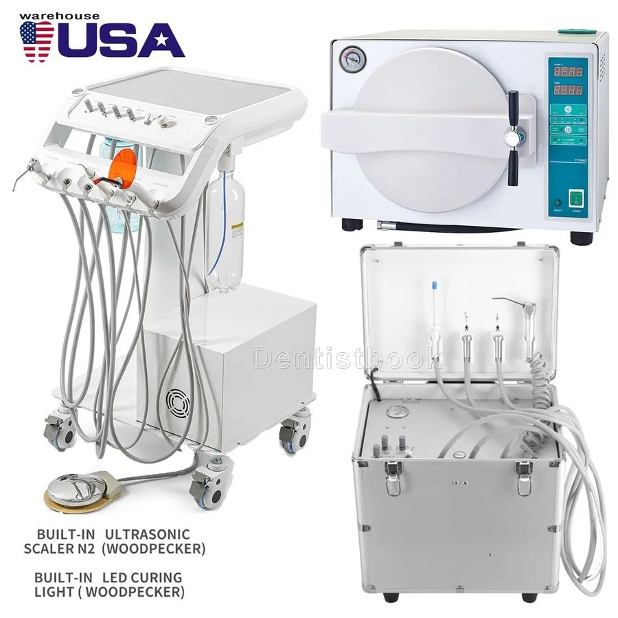 Стерилизатор Portable Dental Delivery Unit Air Compressor/18L Dry Autoclave Stea — фото лота 1