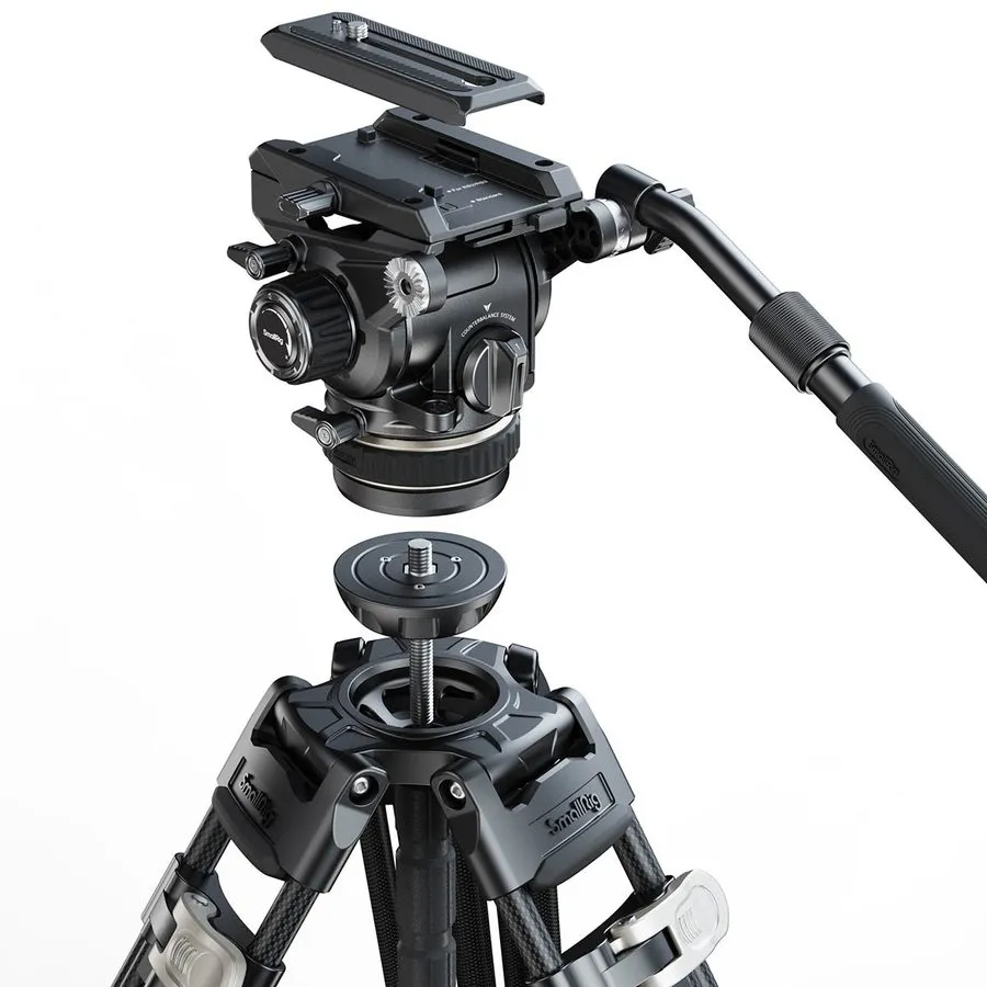 Оборудование видеонаблюдения SmallRig Heavy-Duty Carbon Fiber Tripod Kit AD-120 — фото лота 1
