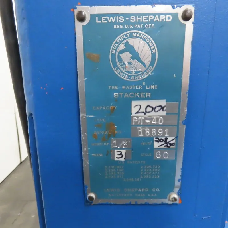 Таль Lewis-Shepard PT-40 2000LB 42"x43.5" Platform Stacker Lift 230/460V 3Ph 44"