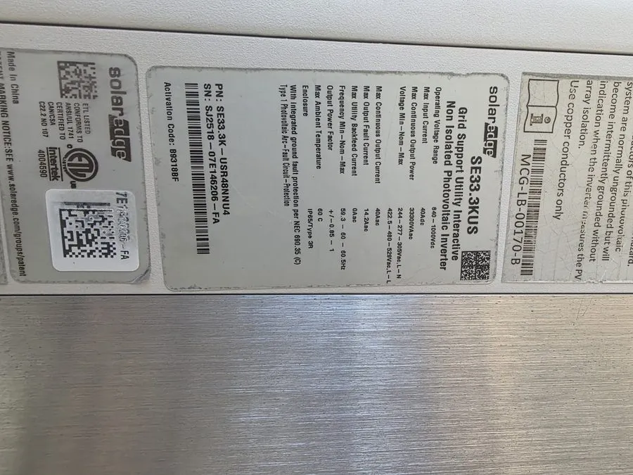 Энергооборудование Solar edge 33.3KUS