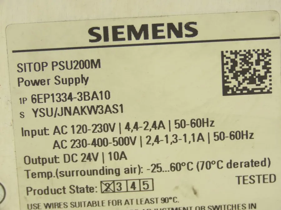 Блок питания Siemens SITOP PSU200M 10 A power supply 6EP1334-3BA10