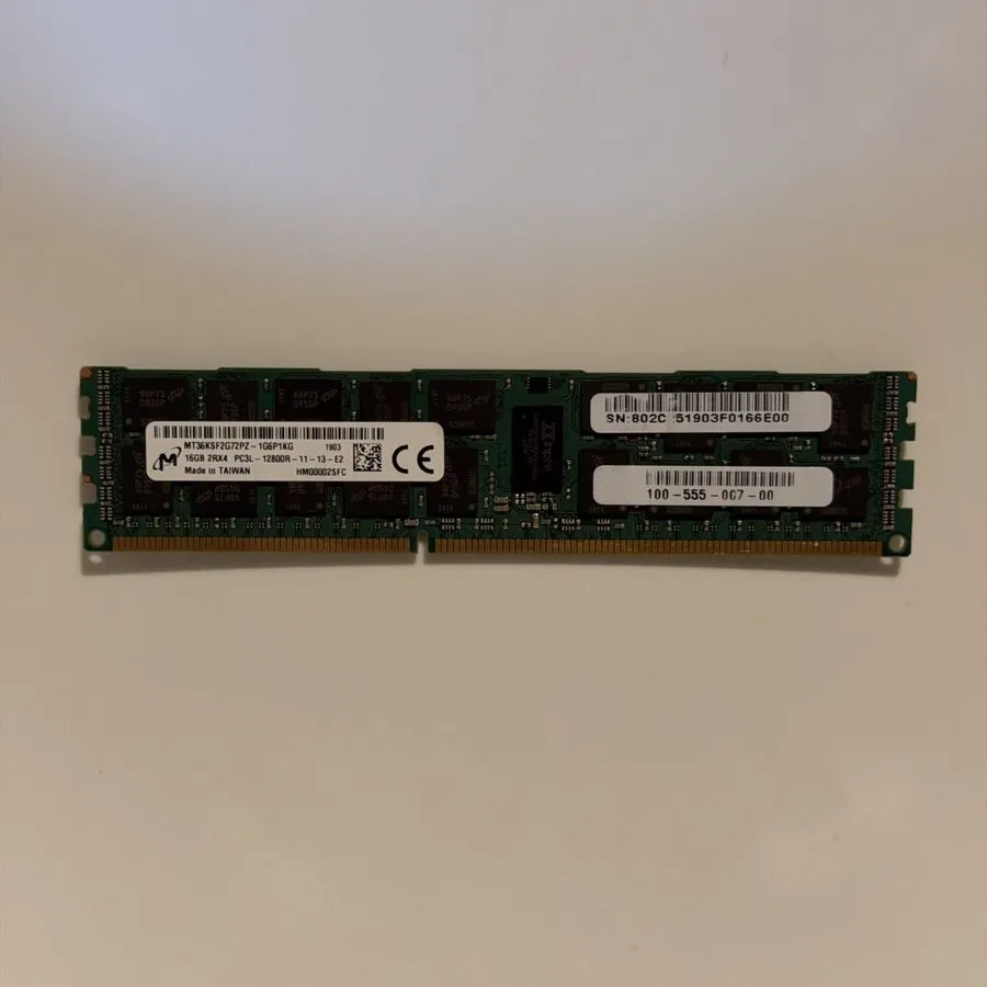 Модуль памяти 16GB Micron DDR3 ECC RDIMM PC3L-12800R MT36KSF2G72PZ And 1 PC3-149 — фото лота 1