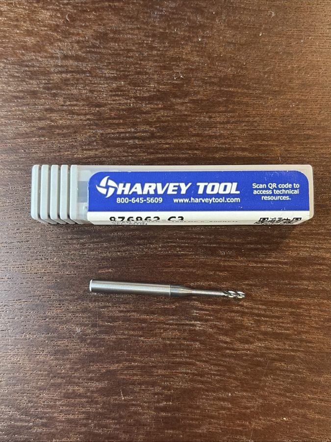 Режущий инструмент Harvey Tool HTC 876862-C3 Carbide Corner Radius End Mill 1/16 — фото лота 2