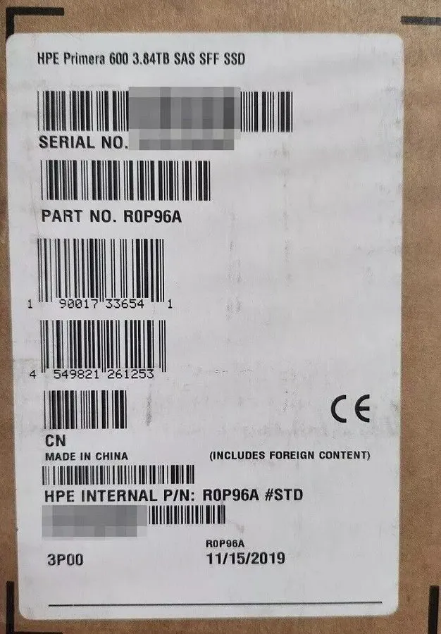SSD-накопитель HPE Primera 600 R0P96A P13369-001 2.5" 3.84TB SAS 12G SSD Solid S — фото лота 1