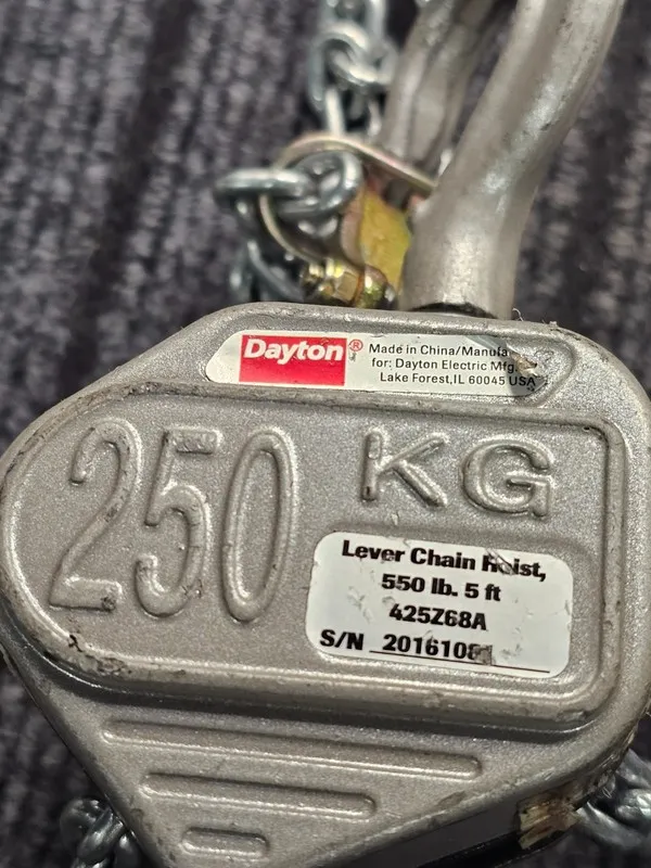 Таль DAYTON 425Z68A Lever Chain Hoist 550 lb Load Capacity 5' Lift