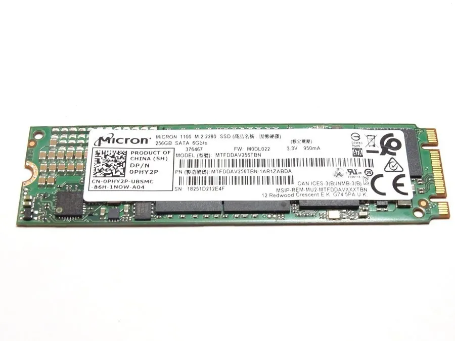 Жёсткий диск HP 795961-001 Micron MTFDDAK256TBN 1100 256GB SATA Disque Dur 2.5 i