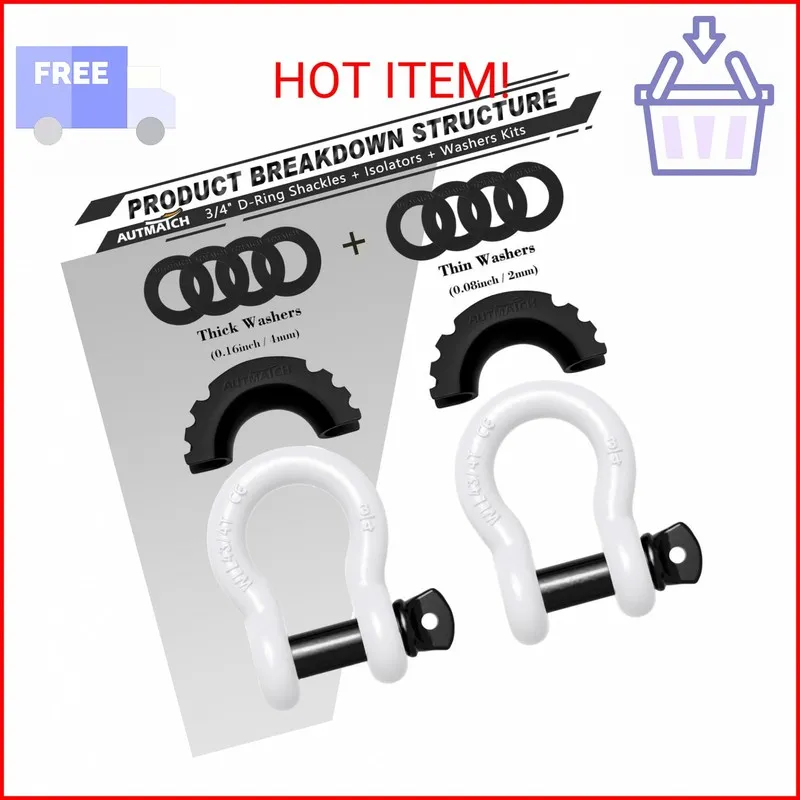 Такелажная скоба D Ring Shackle 3/4" Shackles 41,887Ibs Break Strength Clevis Sh