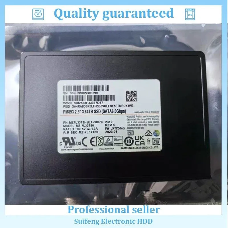 SSD-накопитель Samsung PM893 Series 3.84TB SATA 6Gb/s 2.5inch Internal SSD MZ-7L