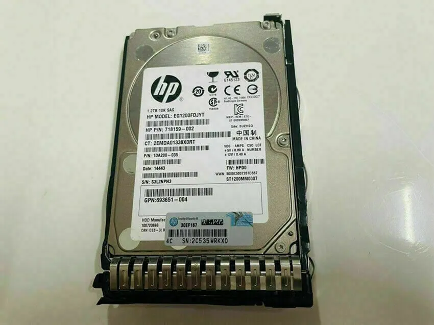 Жёсткий диск HP 1.2TB 10K 6G 2.5INCH DP ENT SAS HDD 693648-B21 WIPED