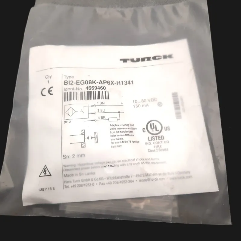 Датчик приближения Turck BI2-EG08K-AP6X-H1341 Inductive Proximity Sensor, 2mm, 1