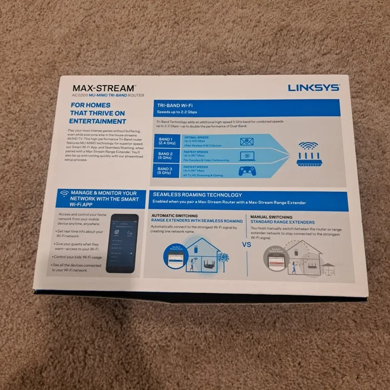 Маршрутизатор Linksys EA8300 Tri-Band Wireless Router AC2200, 4-Port Gigabit, Bl — фото лота 1