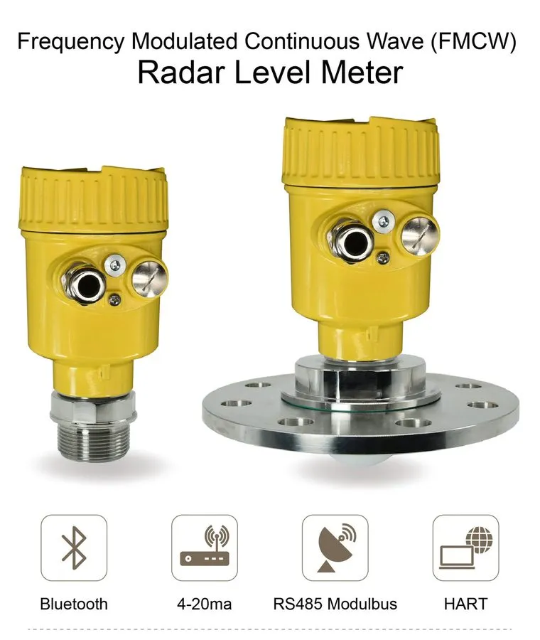Датчик уровня Radar Level Transmitter 80GHz 4-20mA DC24V 0.1-120m Range High Acc