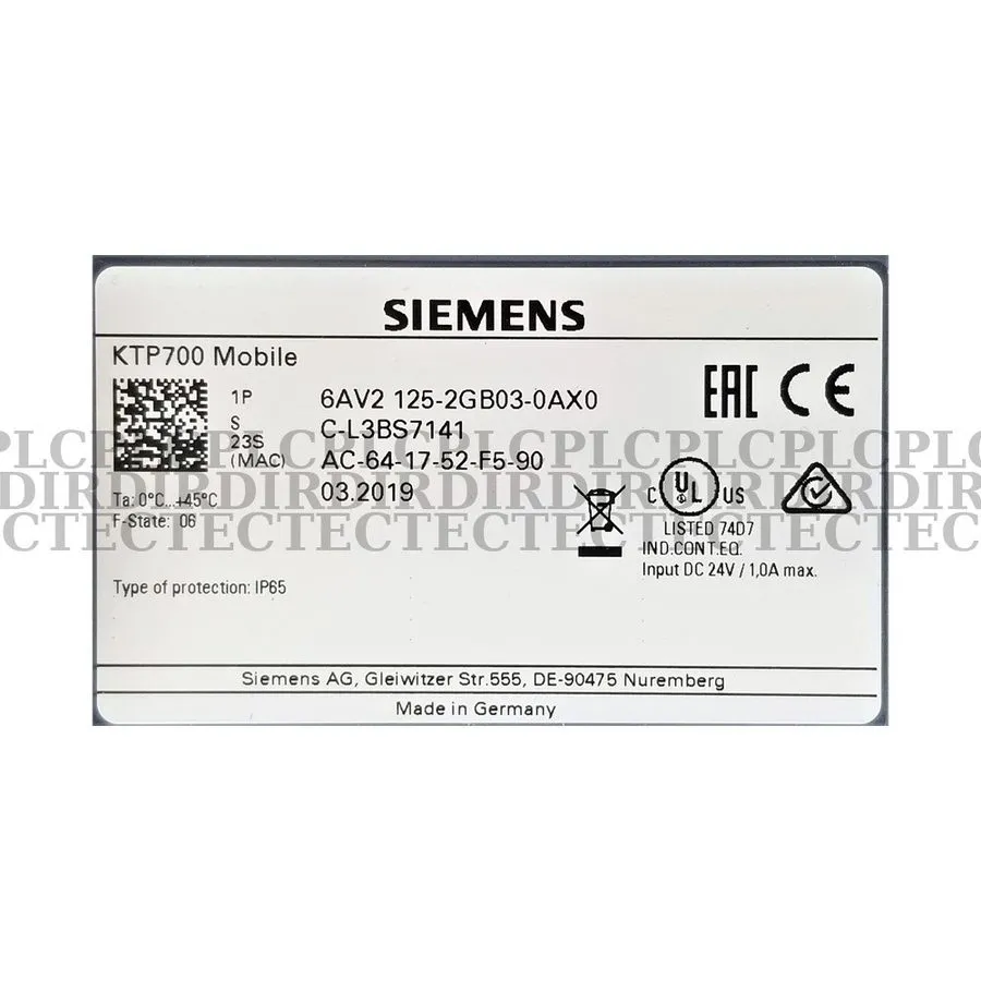 Панель оператора Touch Screen Panel Glass FIT SIMATIC HMI KTP700 6AV2125-2GB03-0