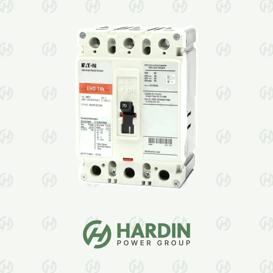Автоматический выключатель Eaton EHD3070 3 pole 70 amp EHD 14kA@480v EHD14k Circ