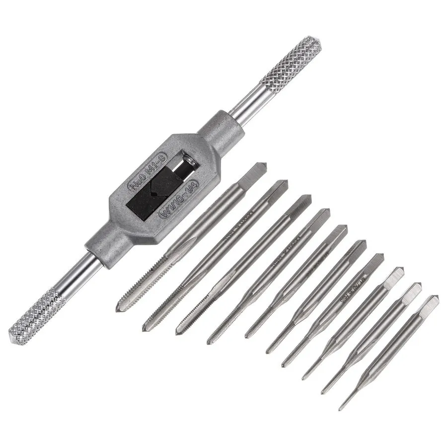 Режущий инструмент SMJXTOP Micro Metric Taps Bits Set with Tap Wrench,M1-M3.5 Mi — фото лота 2
