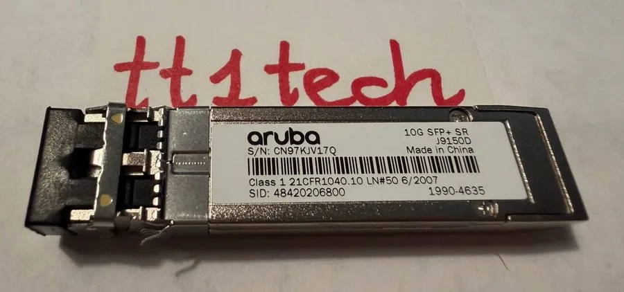 Трансивер HPE ARUBA J9150D 10G SFP+ LC SR 300m OM3 MMF Transceiver Aruba