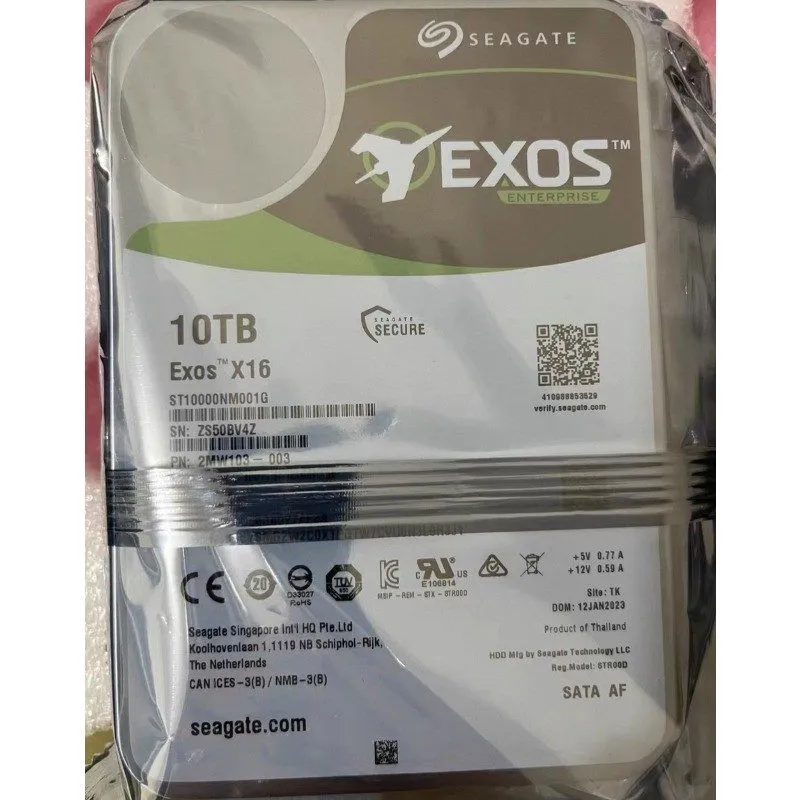 Жёсткий диск Seagate ST10000NM001G Exos X16 10TB 7.2K SATA 6Gbps 3.5" 256MB Cach