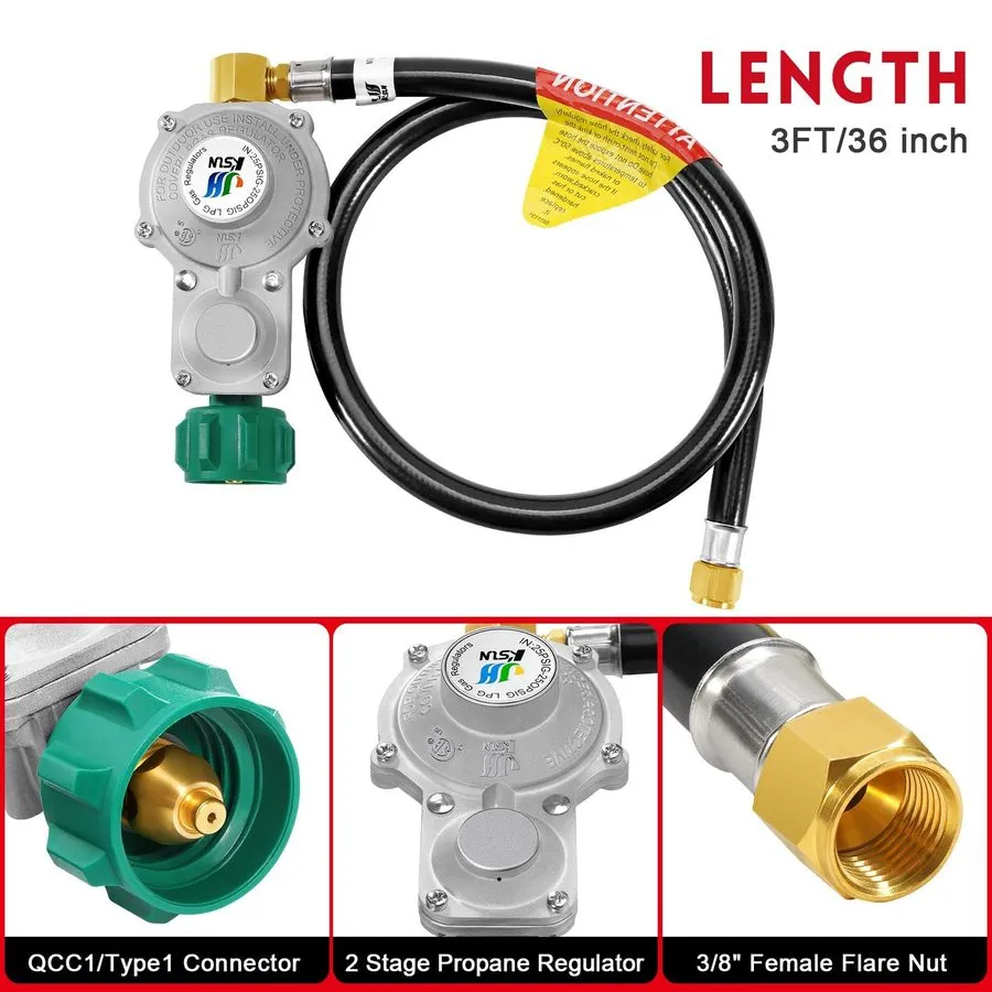 Трубопроводная арматура 2Stage Automatic LP Gas Regulator with 18" Pigtail Hoses — фото лота 2