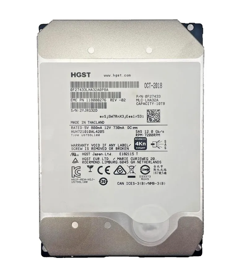 Жёсткий диск Dell EMC WD-HITACHI H5H72101CLAR10T0 10TB 7.2K SAS 12Gb/s SED 3.5in
