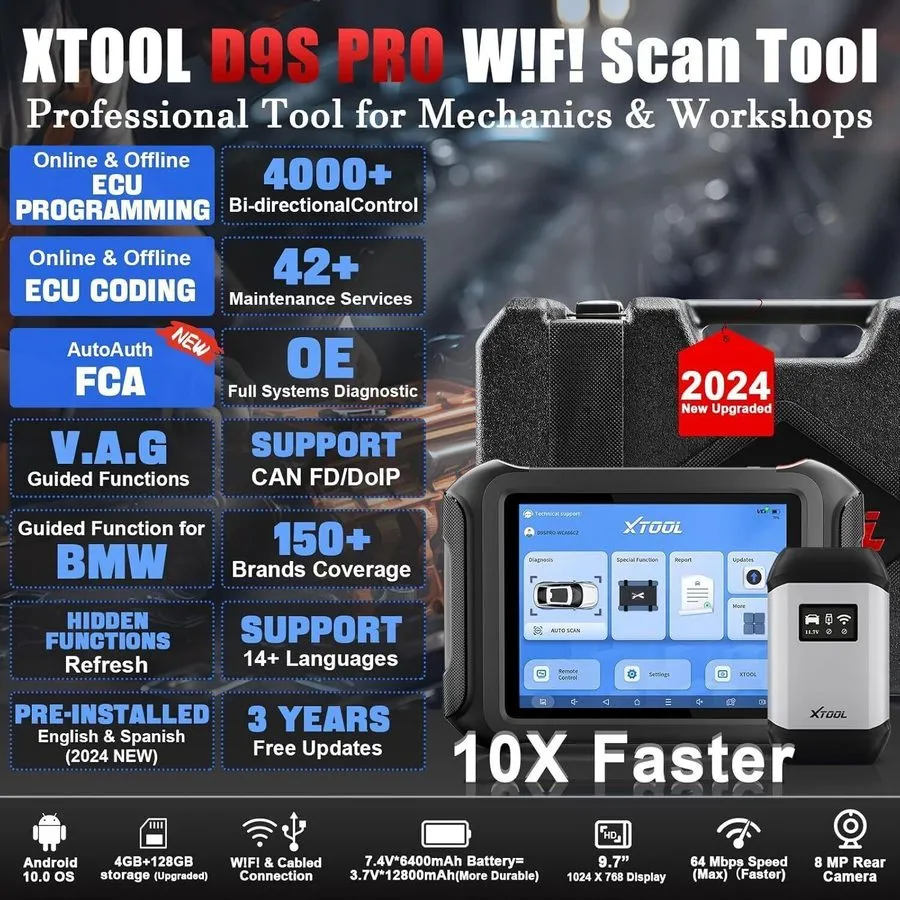 Эндоскоп XTOOL D9SPRO Auto Code Scanner E.CU Programming FCA DoIP Topology + End — фото лота 3