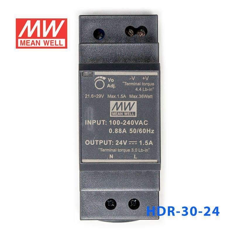 Блок питания MEAN WELL HDR-30-24 36W 24V 1.5A Hat Rails Power Supply DIN-RAIL