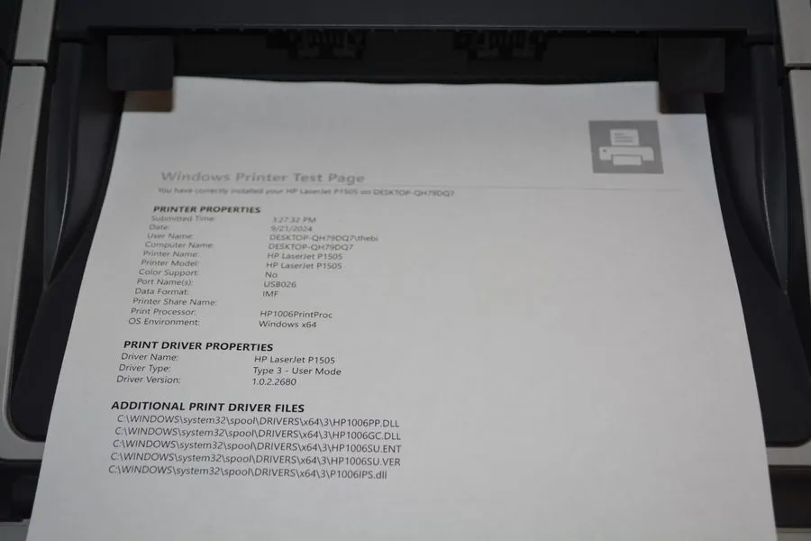 Лазерный принтер HP LaserJet P1505n Laser Printer CB413A USB Works Perfectly