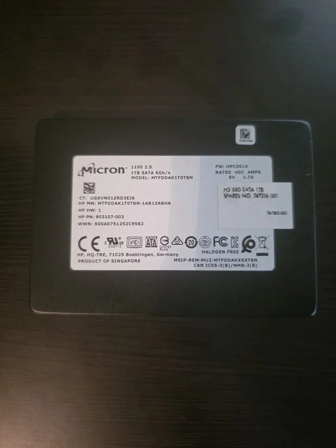 SSD-накопитель Micron 1100 MTFDDAK1T0TBN 1TB Internal SSD 2.5" SATA III 6Gbps TH