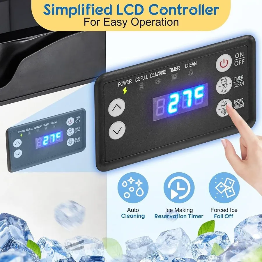 Льдогенератор 110lbs/24h Commercial Built-in Ice Maker Machine Display Ice Cube  — фото лота 2