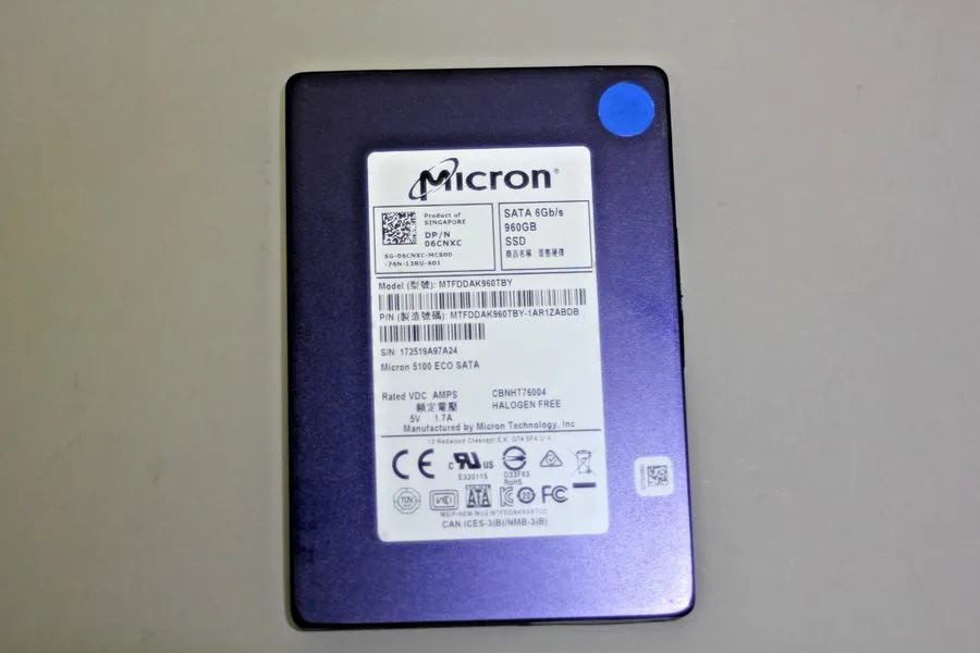SSD-накопитель 06CNXC Micron 5100 ECO 960GB 2.5" SATA SSD MTFDDAK960TBY 6CNXC 90