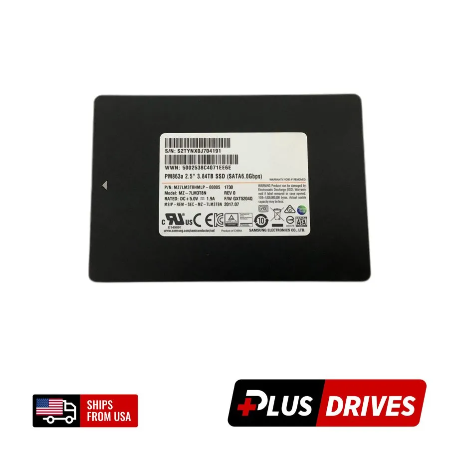 SSD-накопитель Samsung PM863a 3.84TB 2.5" SSD SATA III Hard Drive MZ-7LM3T8N MZ7