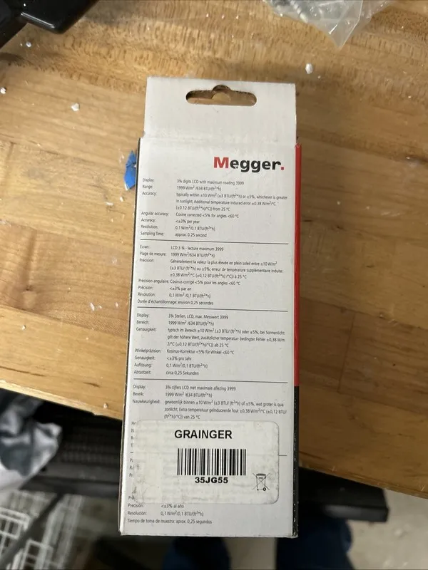Тестер MEGGER PVM210 Irradiance Meter,1,999 W/sq m,No Compass 35JG55 — фото лота 2