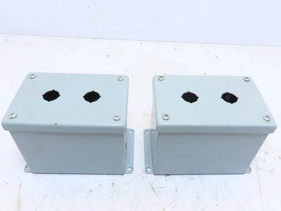 Монтажный шкаф Hoffman E2PBMX Extra-Deep 2-Hole 22MM Pushbutton Enclosure 6"x4"x