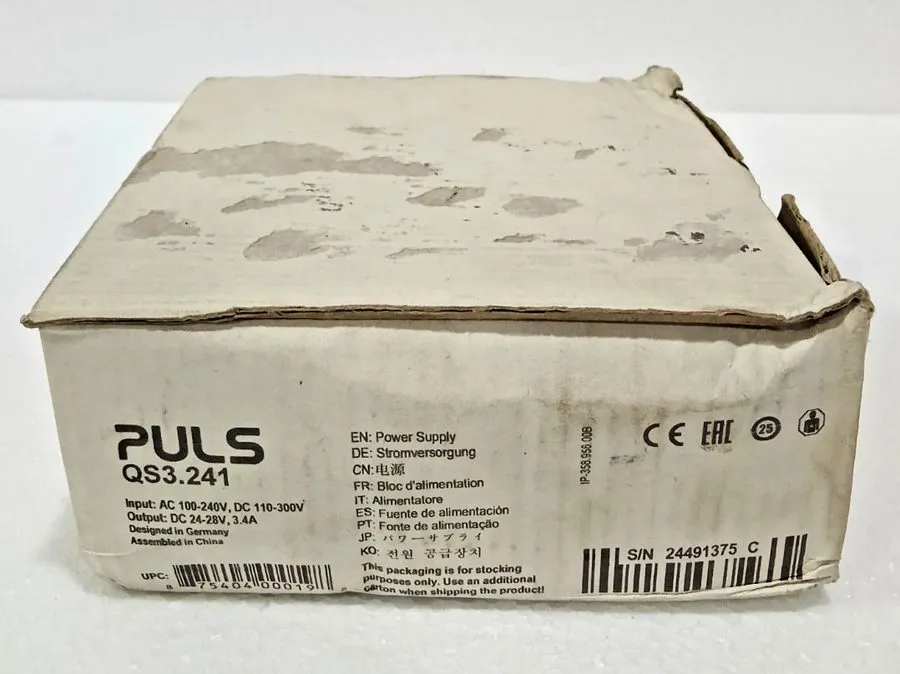 Блок питания Pulse DIN Rail Power Supply 24 V/DC 3.4 A 80 W Power Supply QS3.241